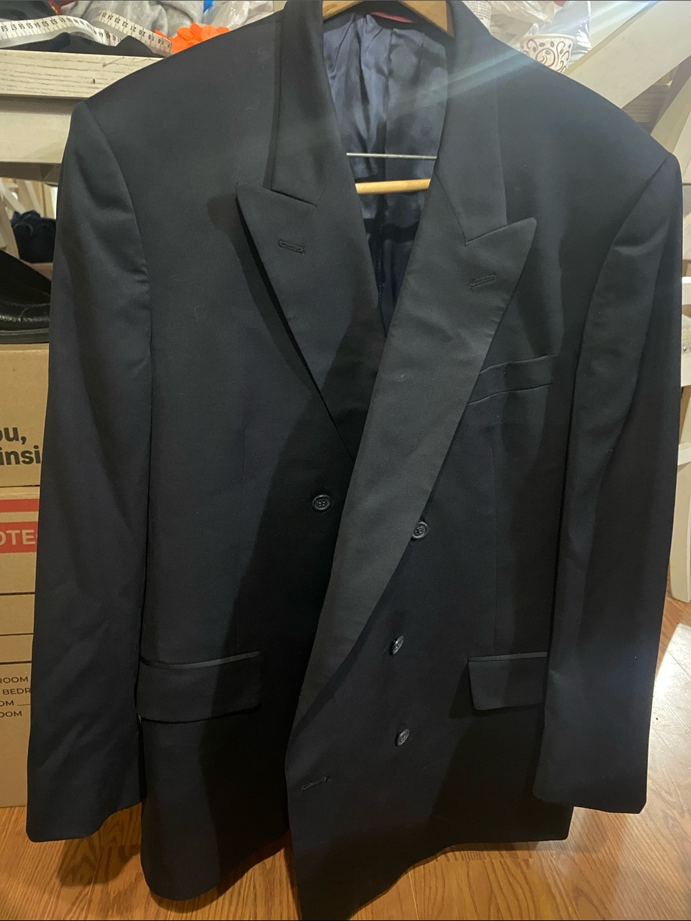Jos. A. Bank Men's Black Double-Breasted Suit Jacket